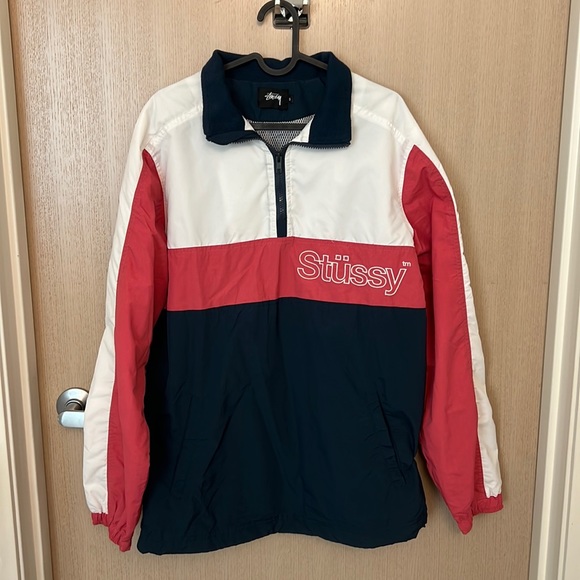 Stussy Windbreaker Lightweight Jacket Poly/nylon Shell Cotton Lined - Picture 1 of 5